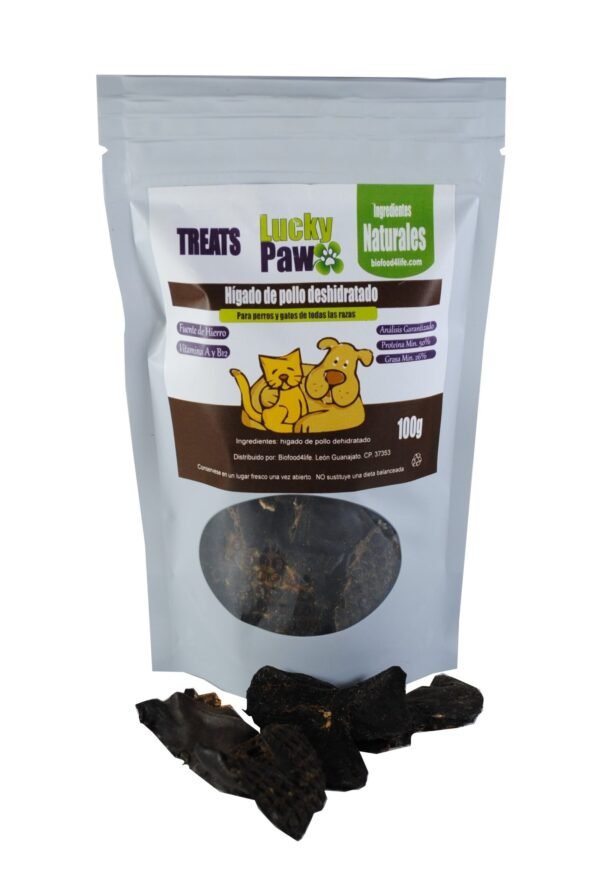 Premios para perro LUCKY PAW. Hígado pollo deshidratado.100g - Image 4