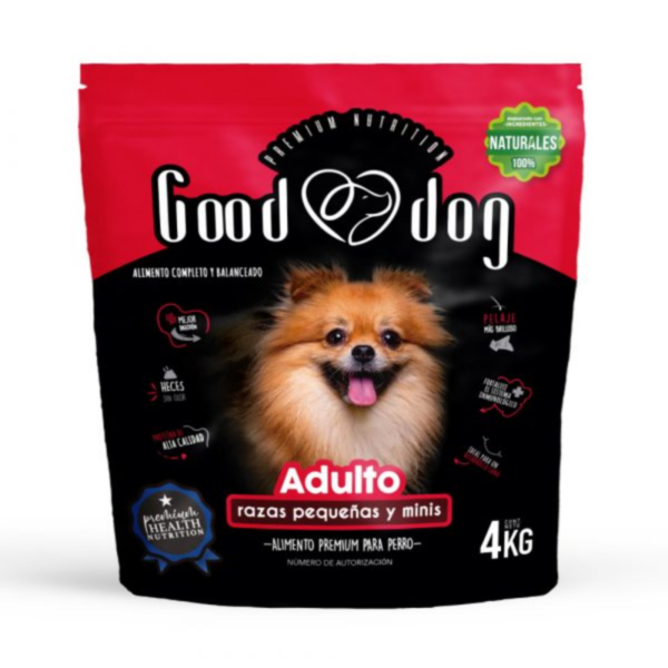 Alimento adulto raza pequeña| GOOD DOG 4kg|Todas las razas.