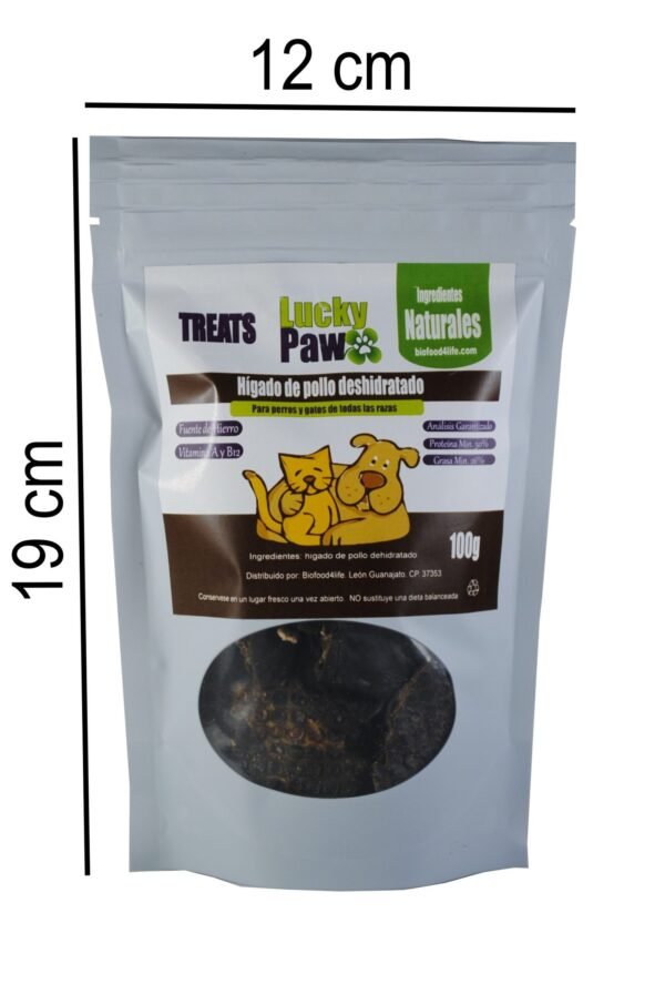 Premios para perro LUCKY PAW. Hígado pollo deshidratado.100g - Image 2